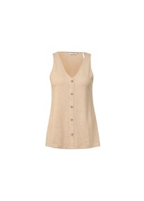 Tchibo - Koszulka z plisą z guzikami - dla pań - rozmiar S 36/38 - kolor: beżowy
