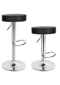 TecTake 2 sgabelli da bar Sebastian in similpelle - nero - 401562