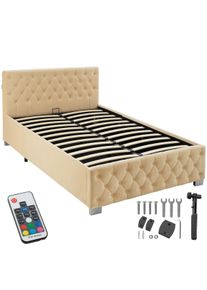 TecTake Letto imbottito con listelli LED & spazio di archiviazione - 405974