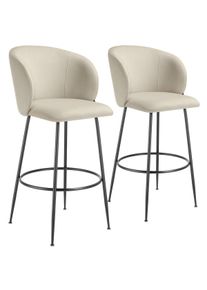 TecTake Sgabello Luana, con schienale, effetto velluto - 405852