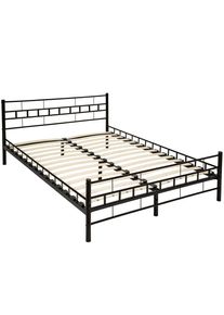 TecTake letto con rete a doghe - 200 x 140 cm, nero - 401719