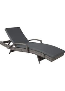TecTake Tumbona de ratán OCÉANE de aluminio gris - 403147