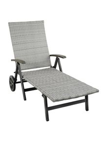 TecTake Lettino prendisole Auckland con telaio in alluminio, pieghevole - grigio chiaro - 403746