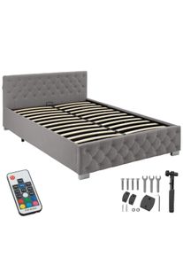 TecTake Letto imbottito con listelli LED & spazio di archiviazione - 405975