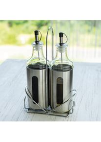 NOOR LIVING Menage-Set mit Edelstahlst&auml;nder in silberfarben