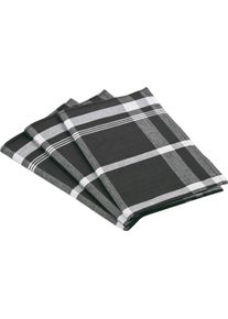 Ross Geschirrtuch »Exclusiv« Blockkaro, 50% Baumwolle, 50% Leinen, 50x70 cm in schwarz