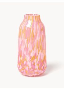 ANNA VON LIPA Ręcznie wykonany wazon Confetti R&oacute;żowy, Pudrowy r&oacute;ż, Transparentny Szkło &Oslash; 13 x W 26 cm