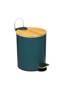 FIVE Papelera con Cierre Lento 3L con Tapa de Bambú en color Negro