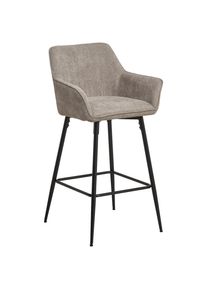 Mid.you Barhocker , Schwarz, Taupe , Holz, Metall, Textil , Pappel , Sperrholz , Rundrohr , 57x105x57 cm , Bsci , inklusive Armlehnen , Holzmöbel, Sitzgelegenheiten Holz, Barhocker Holz