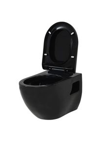Inodoro de pared con cisterna oculta cerámica negro