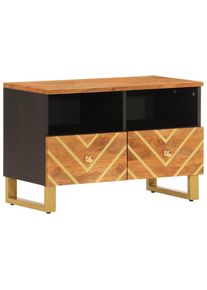 vidaXL Mueble de TV madera de mango marrón negro 70x33,5x46 cm