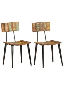 vidaXL Sillas de comedor 2 unidades madera maciza reciclada