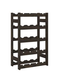 vidaXL Botellero para 20 botellas madera maciza de pino negro