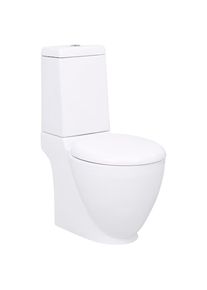 Inodoro WC redondo de cerámica flujo hacia abajo blanco