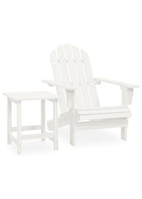vidaXL Silla con otomana y mesa jardín Adirondack macizo abeto blanco