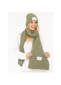 Zwillingsherz , Strickmütze »"Patch"« gerippt, mit Wolle und Umschlag, mit Patch , Khaki