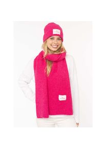 Zwillingsherz , Strickmütze »"Patch"« gerippt, mit Wolle und Umschlag, mit Patch , Pink