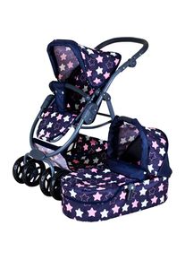 KNORRTOYS , Kombi-Puppenwagen »Coco« , star blue pink