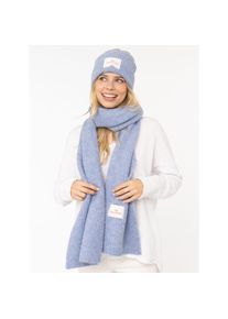 Zwillingsherz , Strickmütze »"Patch"« gerippt, mit Wolle und Umschlag, mit Patch , Jeansblau