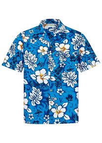 Hawaiihemdshop.de Chemise 'Classic Flowers (blue)' Homme bleu taille 4XL