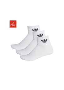 adidas originals , Sportsocken »1/4 SOCKS 3P« 3 Stk. tlg. , White / White / Black , XL (46/48) , XL (46/48) , Drei Paar bequeme Mid Crew Socken.