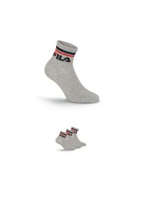 Fila , Kurzsocken 3 Paar tlg. Cotton-Mix, Unisex, Kontraststreifen , GREY , 39-42 , 39-42 , Sneakersocken von Fila