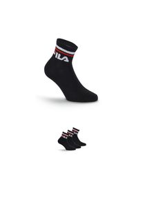 Fila , Kurzsocken 3 Paar tlg. Cotton-Mix, Unisex, Kontraststreifen , BLACK , 43-46 , 43-46 , Sneakersocken von Fila