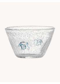 Bloomingville Mini Ručne f&uacute;kan&aacute; detsk&aacute; miska Finney Transparentn&aacute;, Modr&aacute; Sklo &Oslash; 11 x V 7 cm