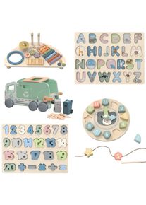 PolarPlay Wooden Early Education Toy Set - Learning