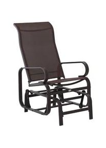 Outsunny Schaukelstuhl, Metall, Texteline, Braun, 60 x 73 x 104 cm , 73x105x60 cm , Wohnzimmer, Sessel, Schaukelstühle