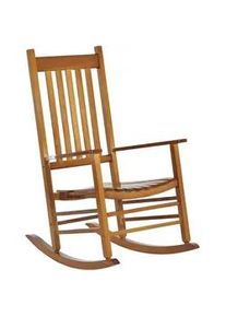 Outsunny Schaukelstuhl aus Holz mit Armlehne, Natur, 69 x 86 x 115 cm , Eukalyptusholzfarben , 86x115x69 cm , Gartenmöbel, Gartenliegen, Liegestühle