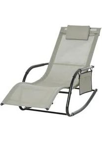 Outsunny Schaukelstuhl, Metall, Mesh, Schwarz+Hellgrau, 150 x 62 x 88 cm , 62x88x150 cm , Gartenmöbel, Gartenliegen, Liegestühle