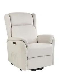 Beliani Sessel creme USB-Port elektrisch verstellbar Elegy , Creme , Textil , 72x86x80 cm , Wohnzimmer, Sessel, Relaxsessel