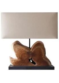 Salesfever P & B Tischleuchte , Weiß , Textil , Treibholz , rund , 49x50x20 cm , Lampen & Leuchten, Innenbeleuchtung, Tischlampen, Tischlampen