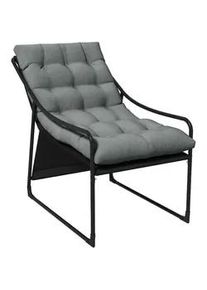 Outsunny Gartensessel, Stahl, Polyester, Grau , Metall , 110x88x62 cm , Gartenmöbel, Loungemöbel, Loungesessel