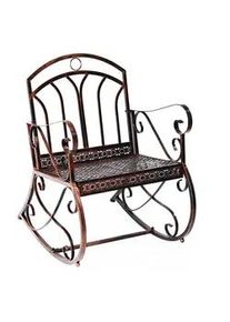 Outsunny Gartenstuhl, 2-Sitzer, Metall, 61 x 79 x 90 cm , Bronzefarben , 79x90x61 cm , Gartenmöbel, Gartenliegen, Liegestühle