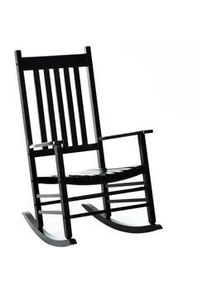 Outsunny Schaukelstuhl aus Holz, Schwingsessel Relaxstuhl Gartenstuhl, mit Armlehne, Schwarz , Naturmaterialen, Holz , 86x115x69 cm , Gartenmöbel, Gartensessel, Gartenstühle