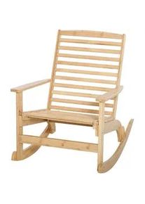 Outsunny Garten Schaukelstuhl Relaxsessel Gartenstuhl Schaukelsessel Bambussperrholz Natur , Fichtefarben , Holz , 100x95x70 cm , Gartenmöbel, Gartensessel, Gartenstühle