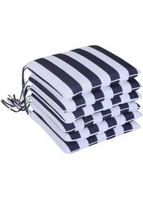 Outsunny Sitzkissen, Polyester, Blau-Weiß , Blau, Weiß , Kunststoff, Naturmaterialen , 42x5x42 cm , Gartenmöbel, Gartenpolster & Auflagen, Gartenkissen
