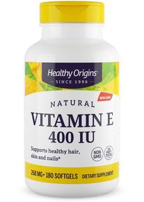 Healthy Origins Natural Vitamin E - 400 IU, 180 Softgels