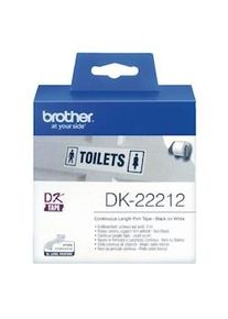 Brother DK22212 - Etiquetas originais de tamanho personalizado - Largura 62 mm x 15,24 metros - Texto preto sobre fundo branco.