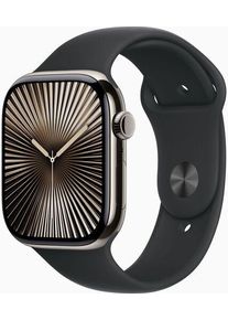 Apple Watch Series 10 Titan 46 mm (2024) | GPS + Cellular | naturlig | Sportband M/L | svart