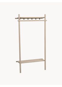 Rowico Home Perchero de pared de madera de roble Milford Beige 91 x 181 cm