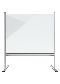MAGNETOPLAN Hygi&euml;newand acrylglas met aluminium frame, poten, transparant, b x h = 1015 x 925 mm, vanaf 10 stuks