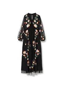 Frock and Frill, Damen, Kleider, Blumenbesticktes Abendkleid mit Pailletten für Hochzeit und festliche Anlässe, Schwarz, (36)