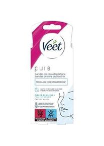 Veet, Wachs + Enthaarungscreme, Pure Facial Hair Removal Strips, Pack Of 16 Units (16 x)