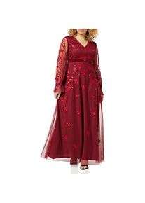 Frock and Frill, Kleider, Vestito Ricamato Floreale, Rot, (36)