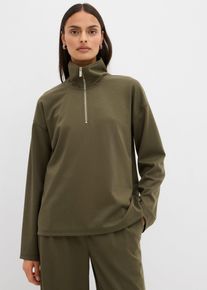 bonprix Női Troyer viszk&oacute;z-kever&eacute;kből, z&ouml;ld, 40/42