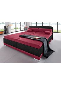 Maintal Polsterbett »wahlweise mit Matratze und praktischen Bettkasten in rot, Größe Liegefläche B/L/H: 160 cm x 200 cm x 55,00