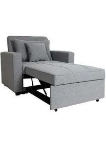 MCW Schlafsessel Grau , Hellgrau , Textil , 101x90x197 cm , Wohnzimmer, Sofas & Couches, Schlafsofas, Schlafsessel